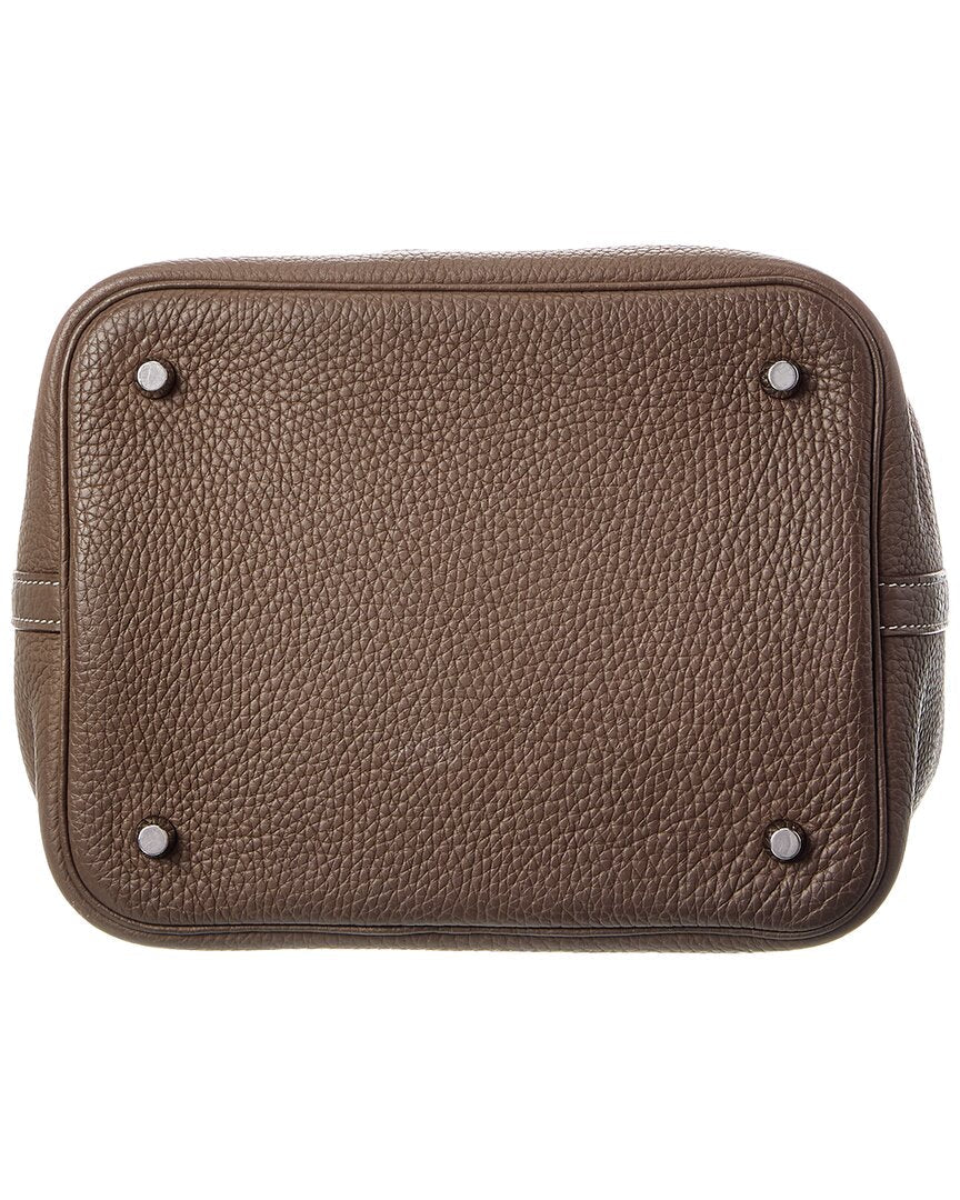 Hermès Etoupe Clemence Picotin 22 (Authentic  )