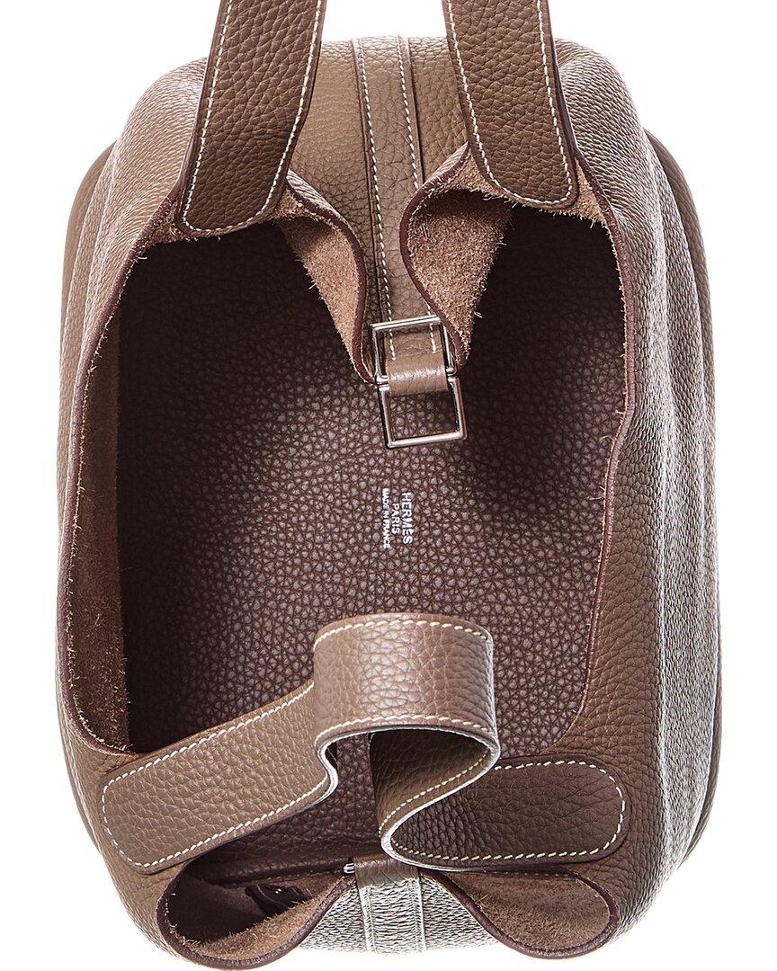 Hermès Etoupe Clemence Picotin 22 (Authentic  )