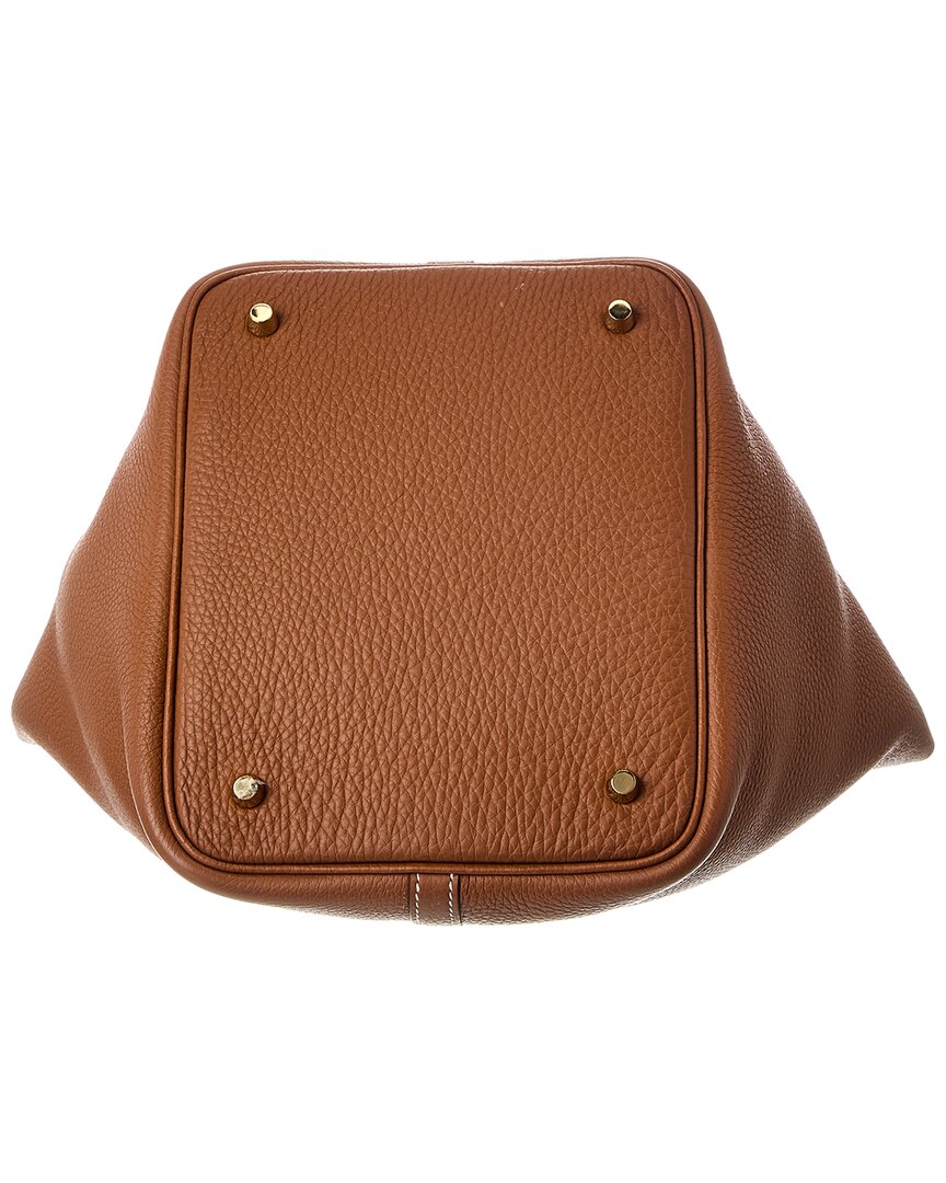 Hermès Brown Taurillon Clemence Picotin 22 (Authentic  )
