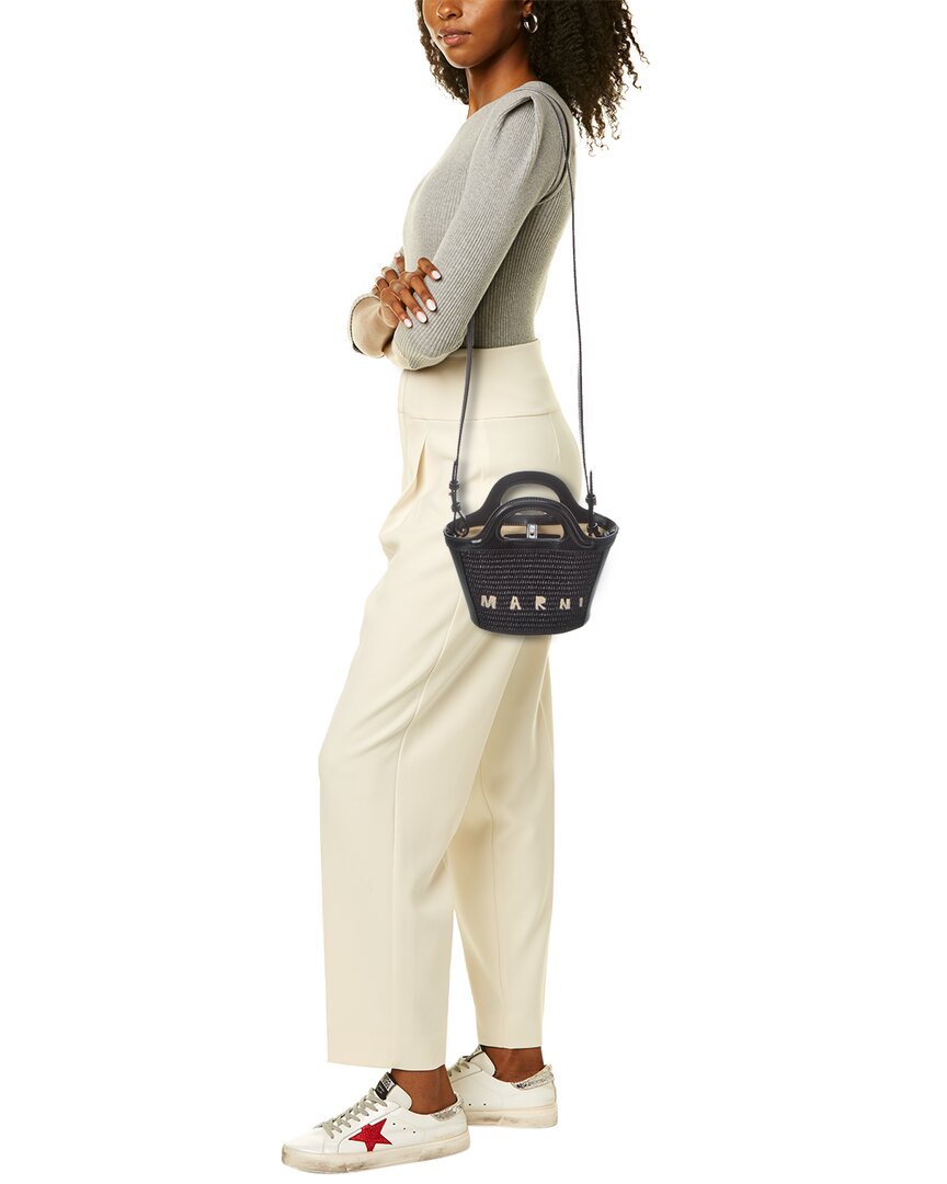 Marni Tropicalia Micro Leather-Trim Tote