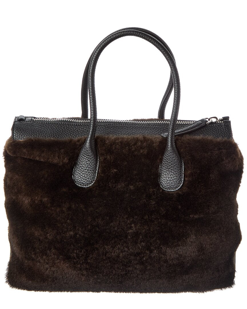 Tod’S Di Large Leather & Shearling Tote