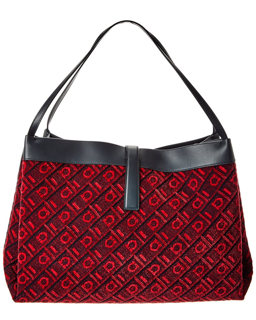 Ferragamo Monogram Canvas & Leather Tote