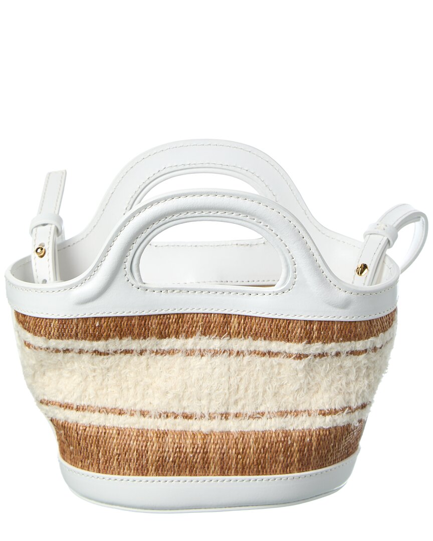 Marni Two-Tone Raffia & Leather Tote
