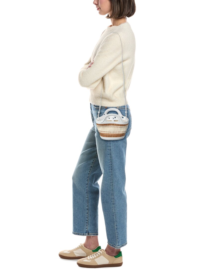 Marni Two-Tone Raffia & Leather Tote