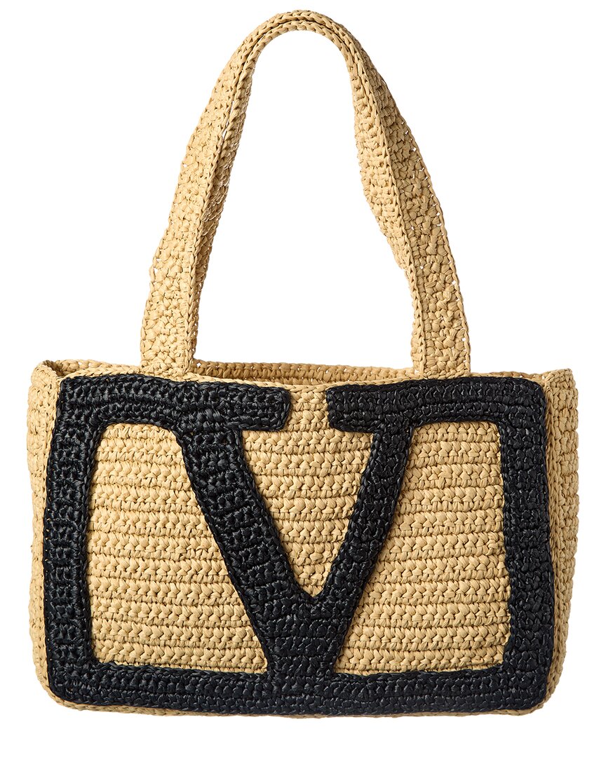 Valentino Viva Medium Raffia Tote