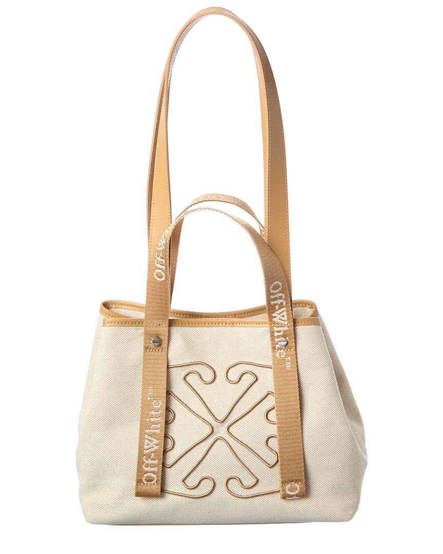 Off-White™ East West Small Canvas & Leather Tote