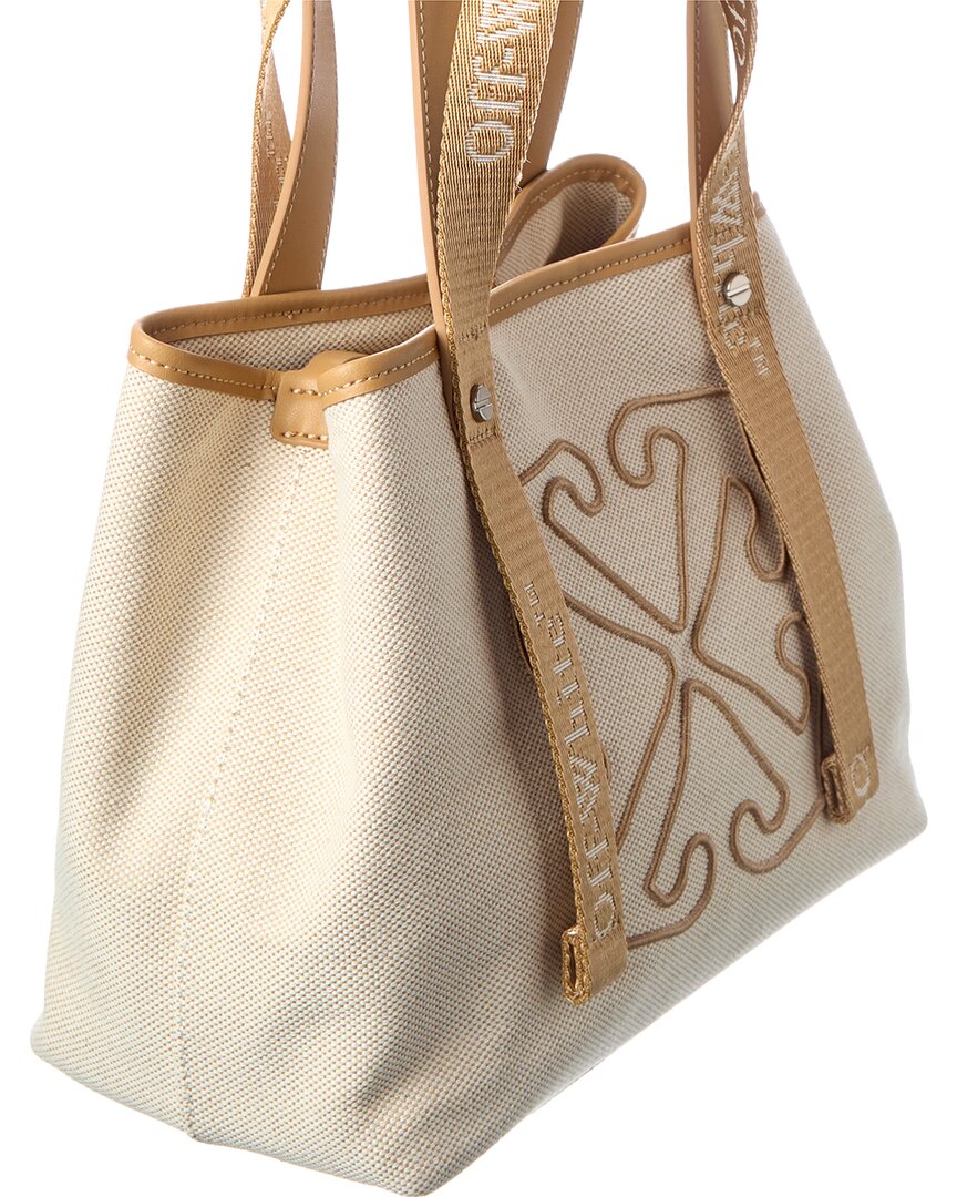 Off-White™ East West Small Canvas & Leather Tote