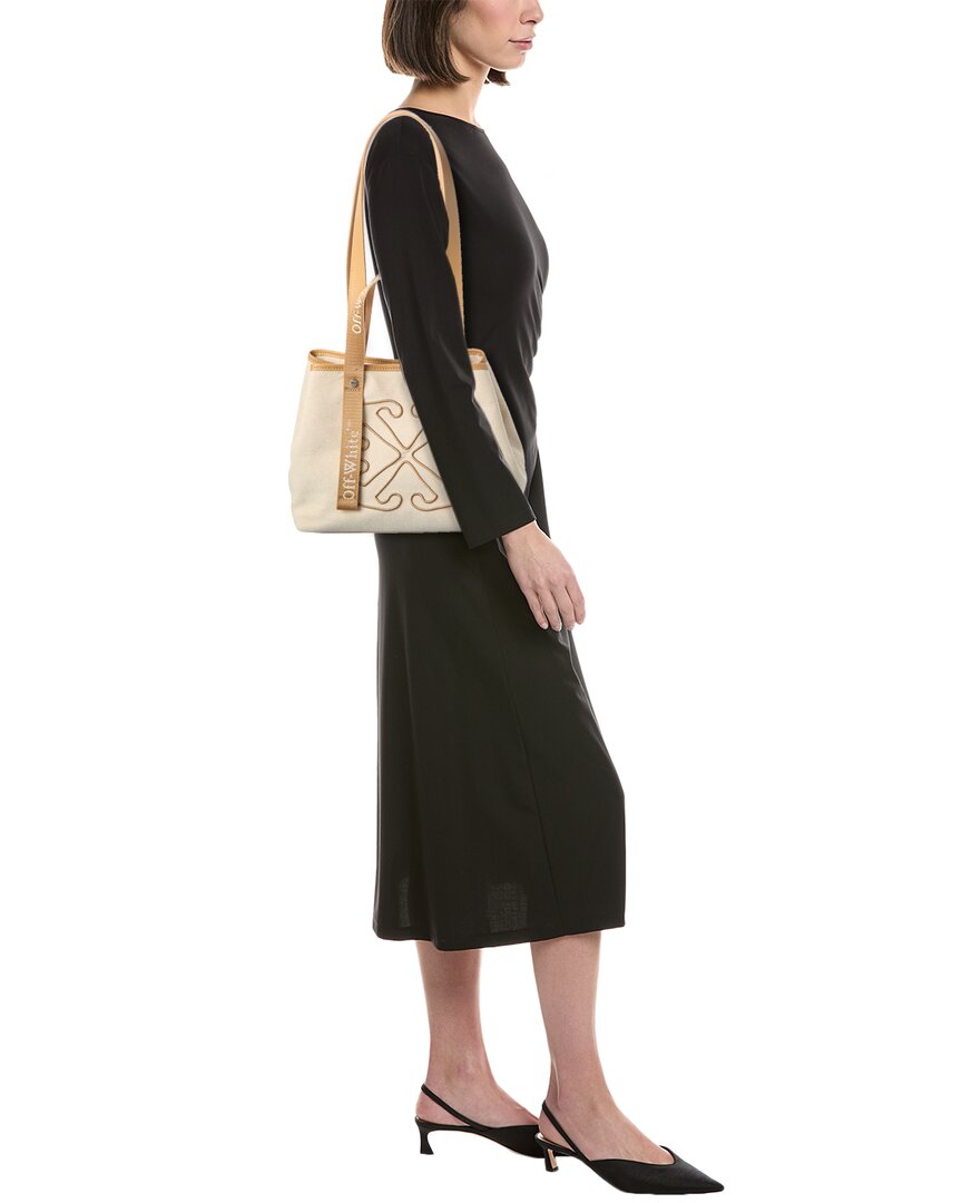 Off-White™ East West Small Canvas & Leather Tote