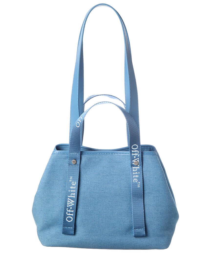 Off-White™ East West Small Denim & Leather Tote