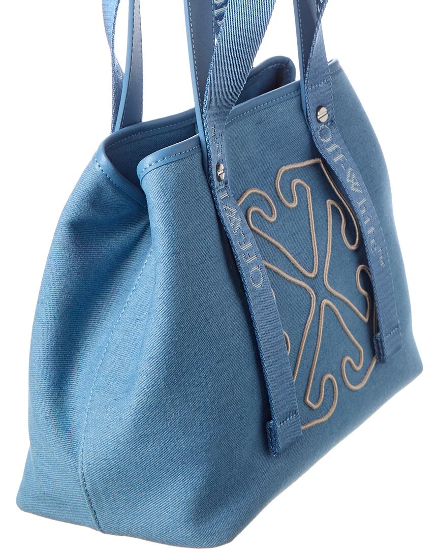 Off-White™ East West Small Denim & Leather Tote