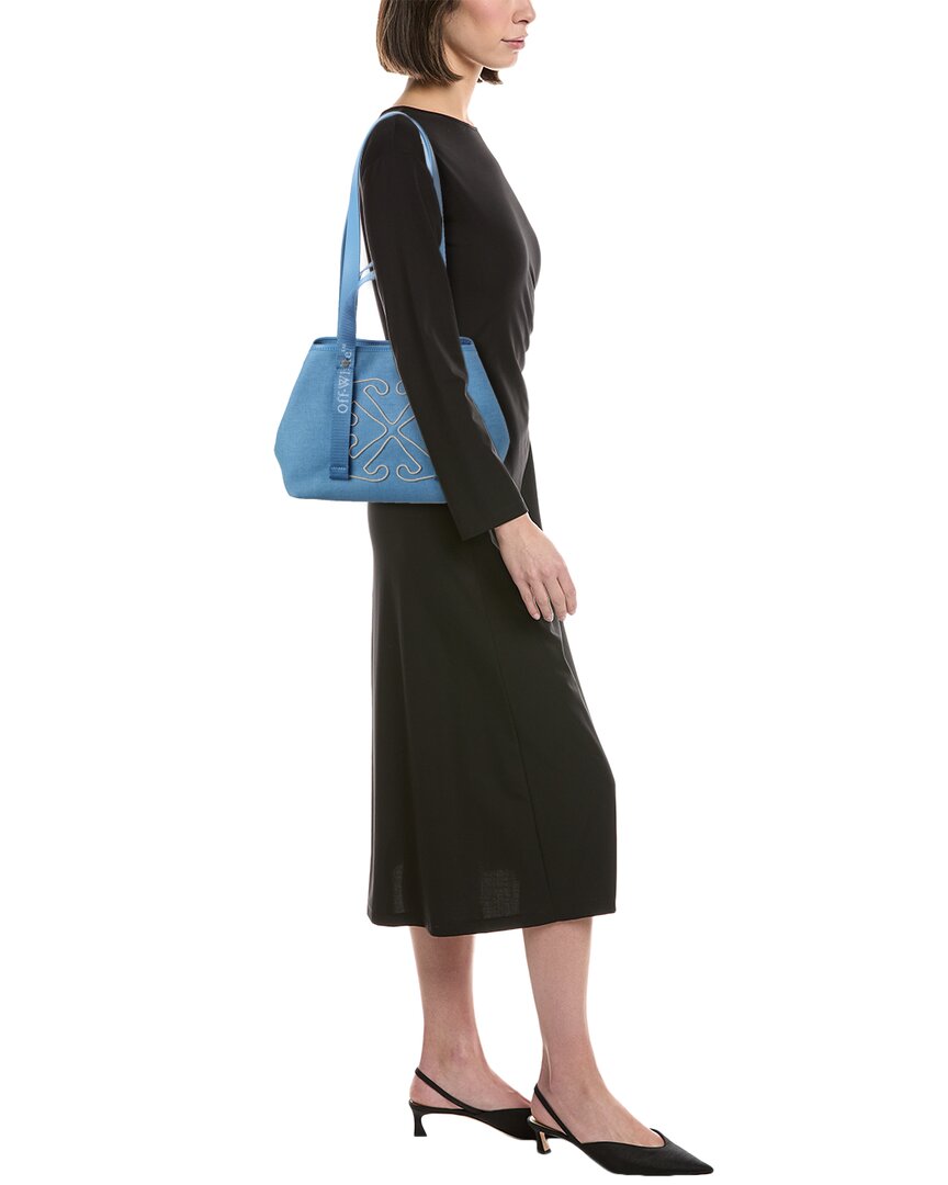 Off-White™ East West Small Denim & Leather Tote