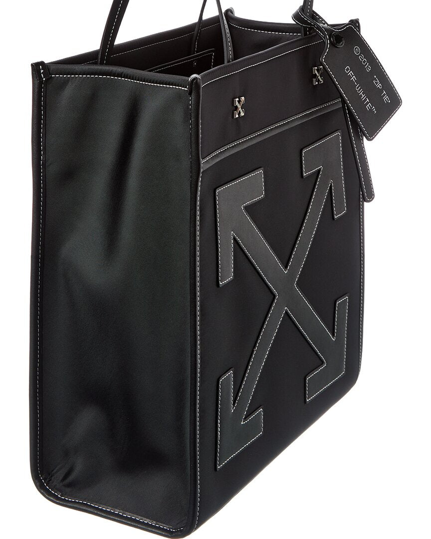 Off-White™ Boxy Large Leather-Trim Tote