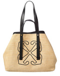 Off-White™ East West Large Straw & Leather Tote