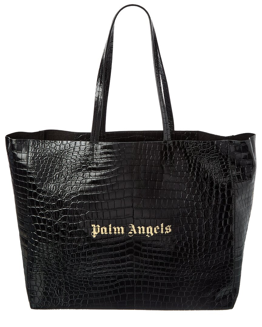Palm Angels Palm Medium Croc-Embossed Leather Shopping Tote