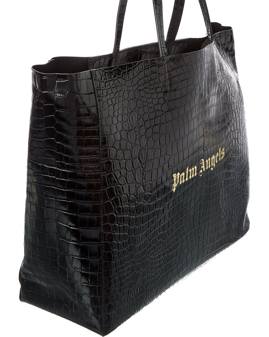 Palm Angels Palm Medium Croc-Embossed Leather Shopping Tote