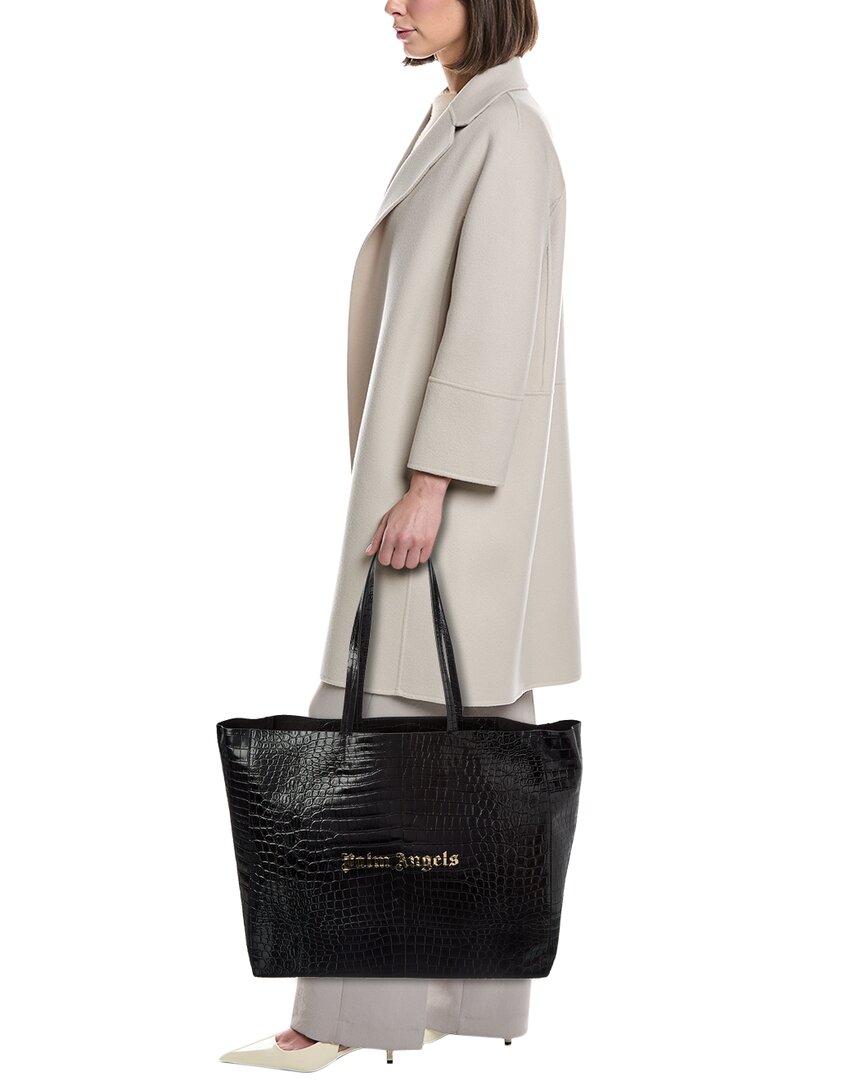 Palm Angels Palm Medium Croc-Embossed Leather Shopping Tote