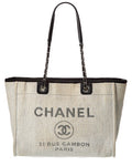 Chanel Grey Raffia Small Deauville Tote (Authentic  )