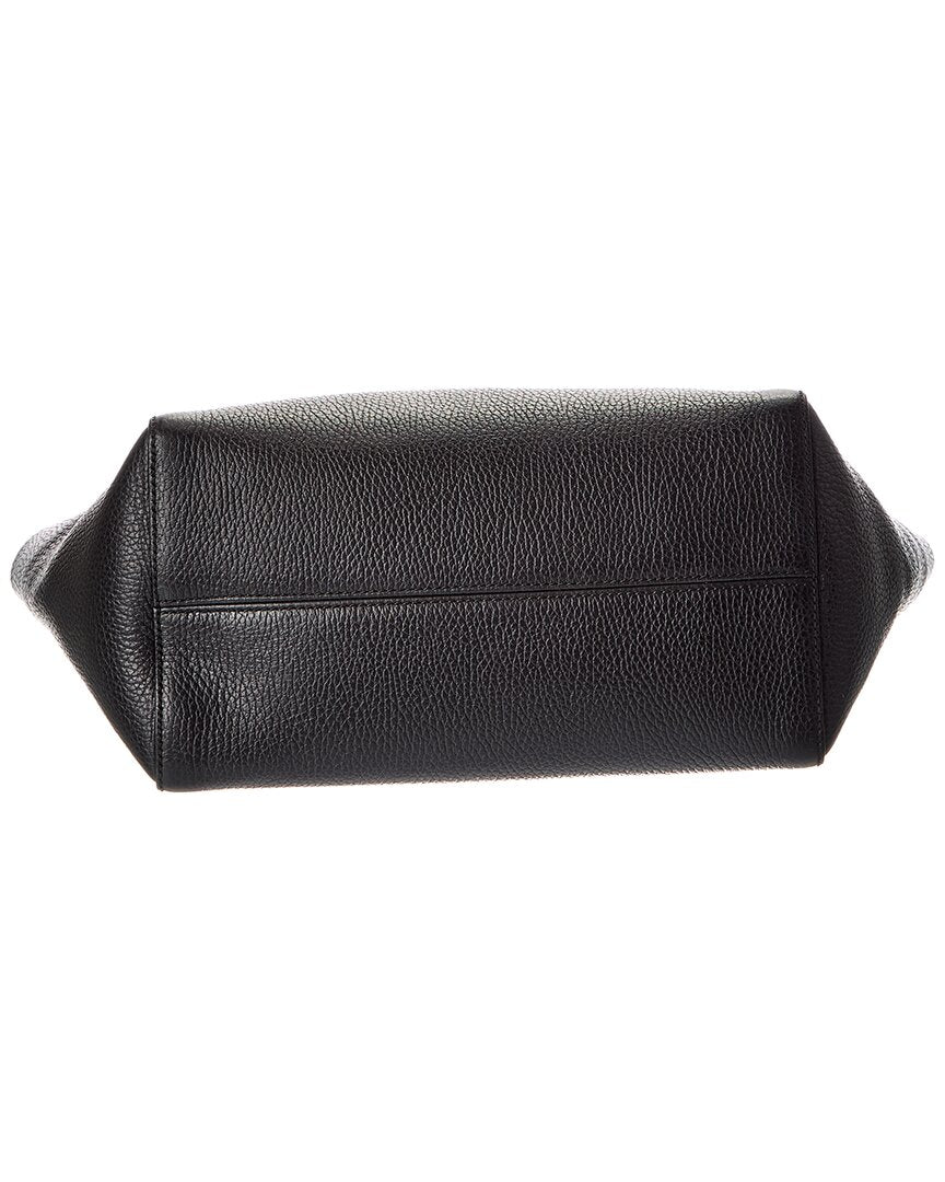 Gucci Black Pebbled Calfskin Leather Small Swing Tote (Authentic  )