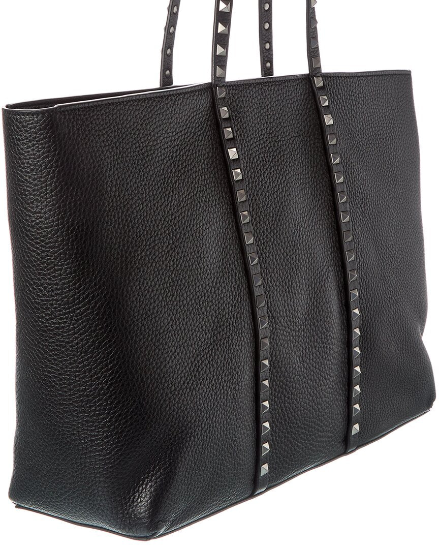 Valentino Rockstud Grainy Leather Tote