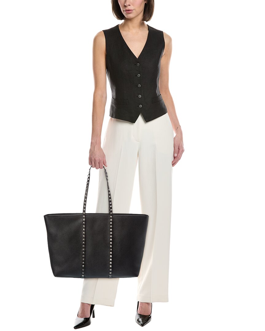 Valentino Rockstud Grainy Leather Tote