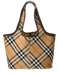 Burberry Check Canvas & Leather Tote (Authentic  )