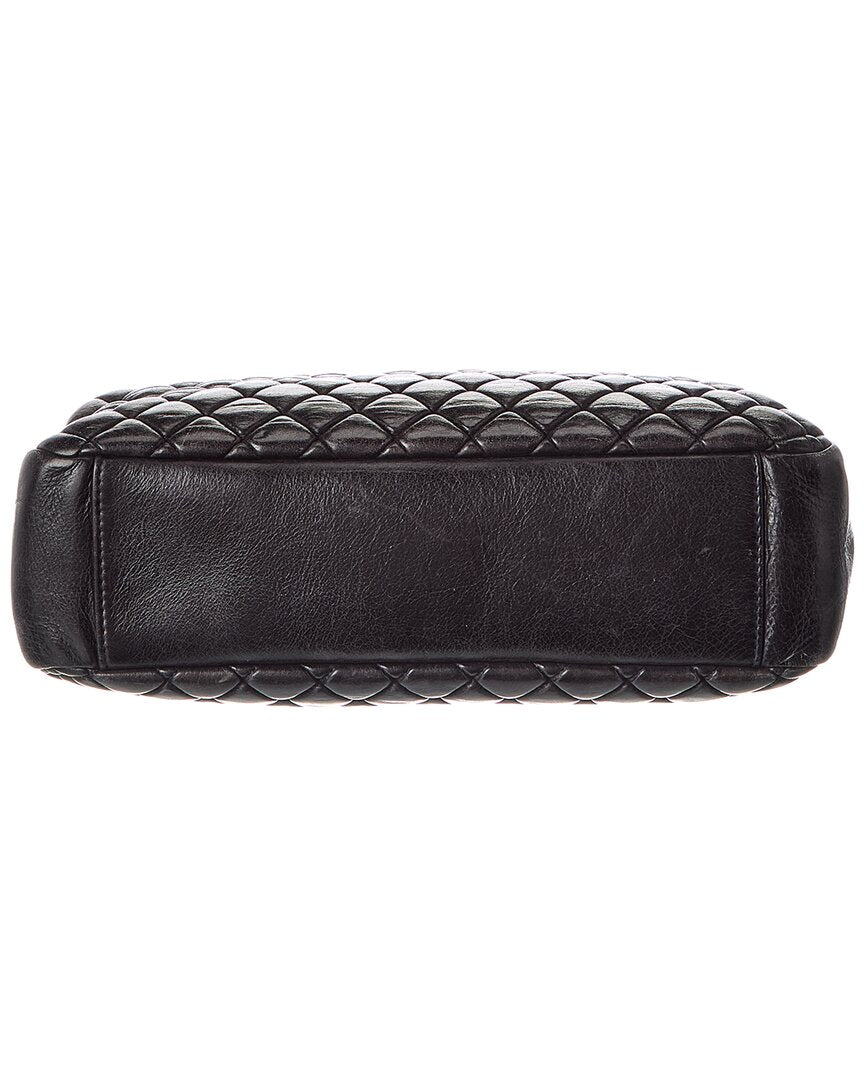 Chanel Black Lambskin Leather Cc New Bubble Tote (   )