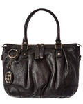 Gucci Black Lambskin Leather Sukey Gg Tote (Authentic  )