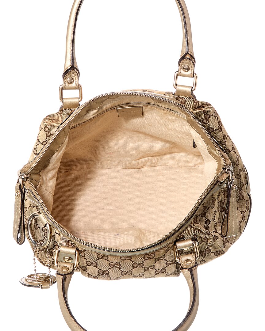 Gucci Dark Brown Gg Canvas Sukey Gg Tote (Authentic  )
