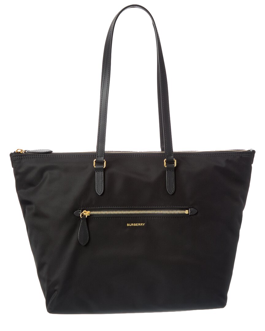 Burberry Nylon & Leather Tote
