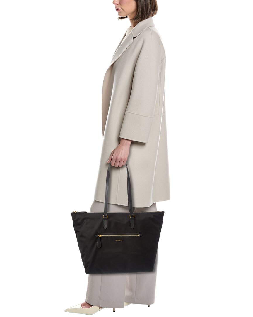 Burberry Nylon & Leather Tote