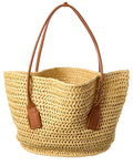 Bottega Veneta Arco Medium Raffia & Leather Basket Tote