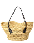 Bottega Veneta Arco Medium Raffia & Leather Basket Tote