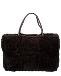 Bottega Veneta Arco Maxi Intrecciato Shearling & Leather Tote