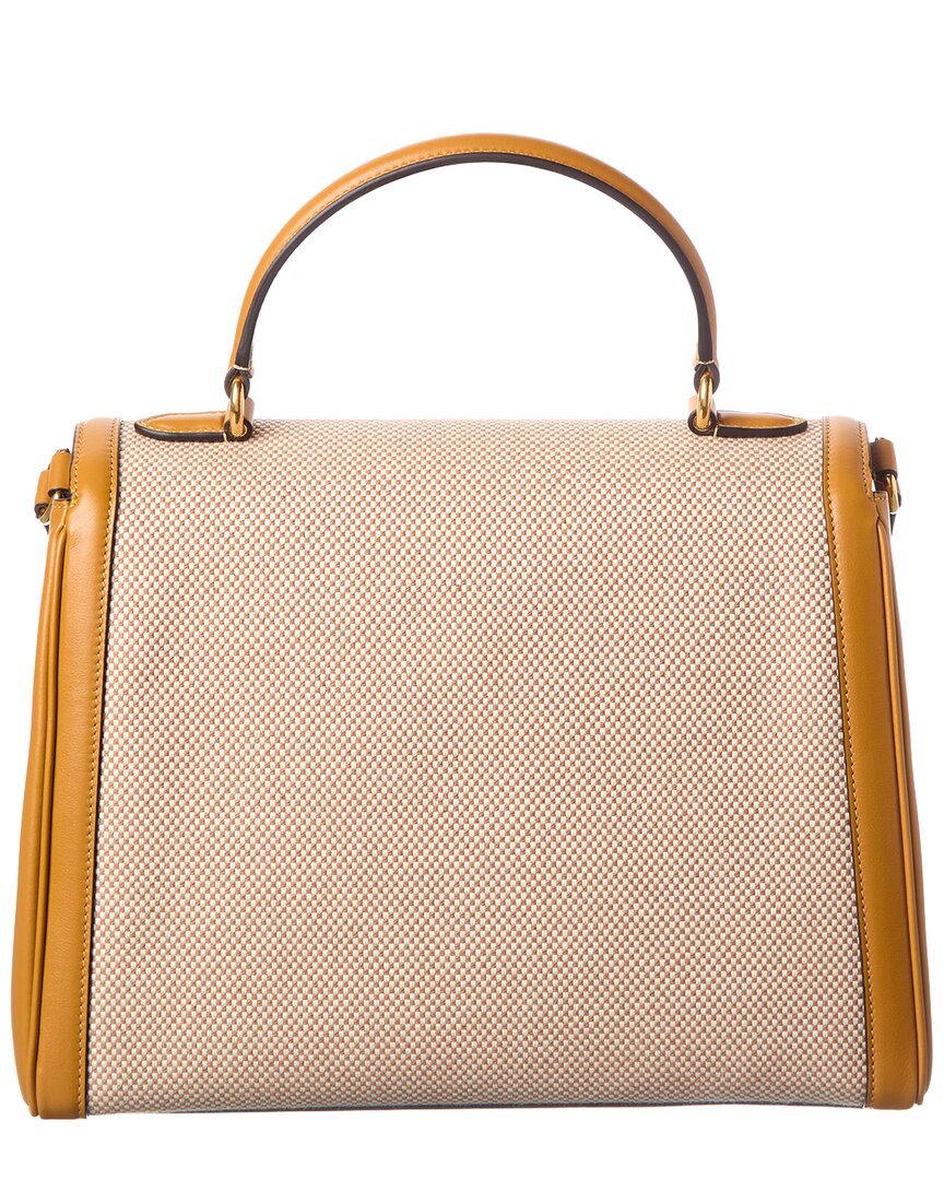 Valentino Vlogo Signature Canvas & Leather Satchel