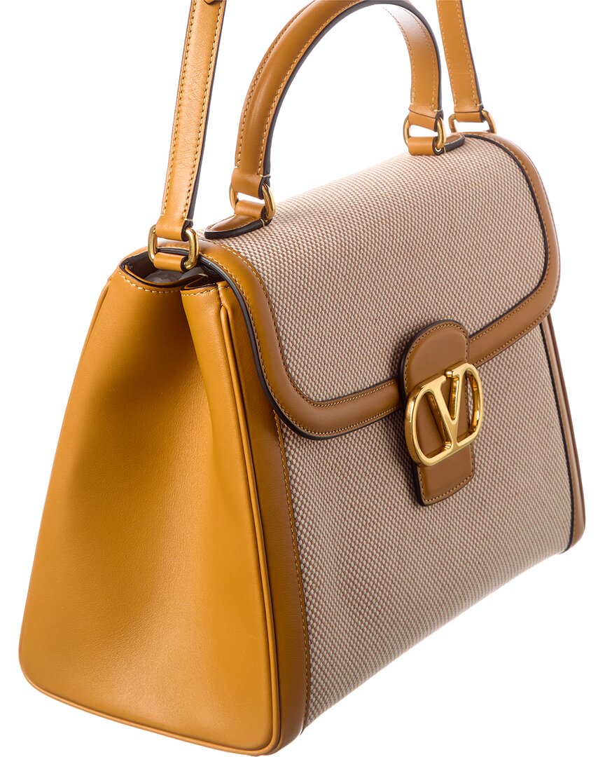 Valentino Vlogo Signature Canvas & Leather Satchel