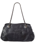 Chanel Black Calfskin Leather Cc Tote (   )
