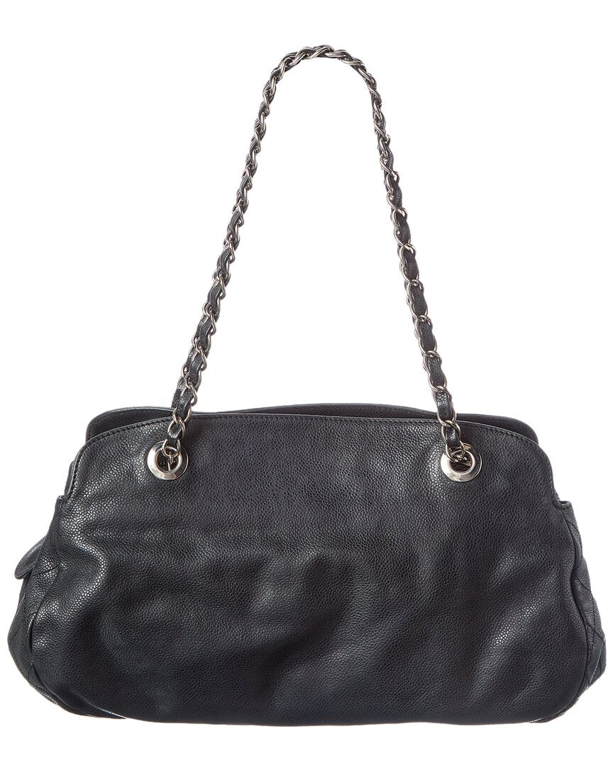 Chanel Black Calfskin Leather Cc Tote (   )