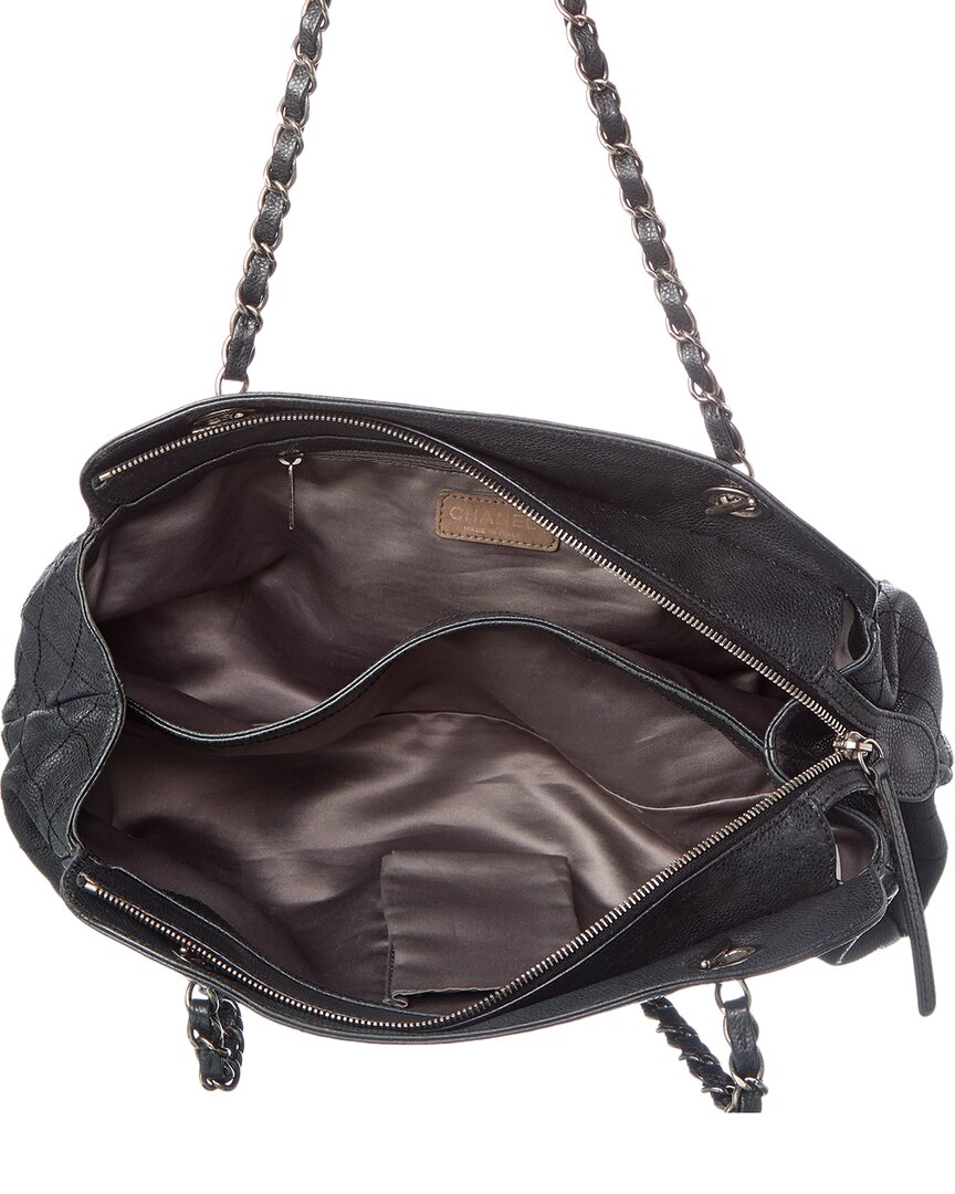 Chanel Black Calfskin Leather Cc Tote (   )