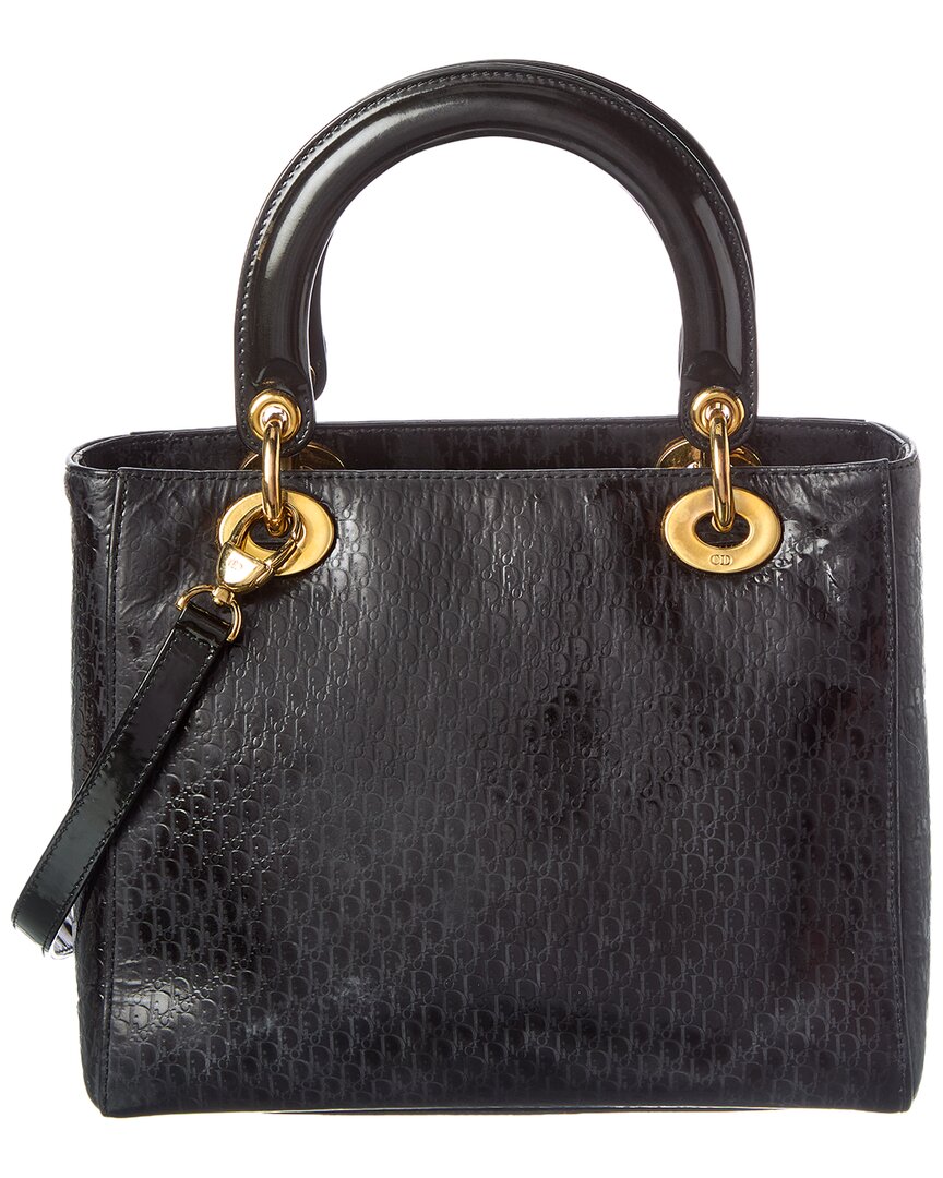 Dior Black Patent Leather Lady Tote (Authentic  )