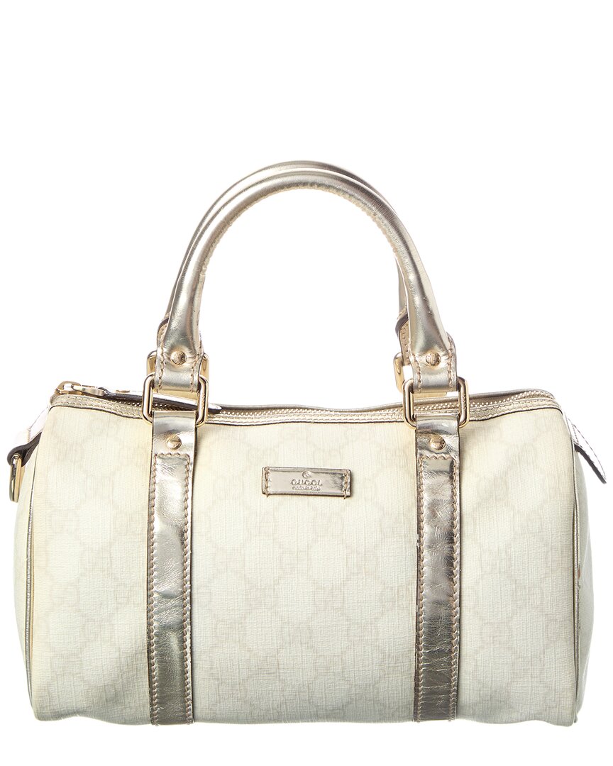 Gucci Silver Monogram Canvas Gg Tote (Authentic  )