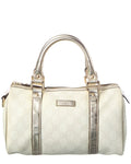 Gucci Silver Monogram Canvas Gg Tote (Authentic  )