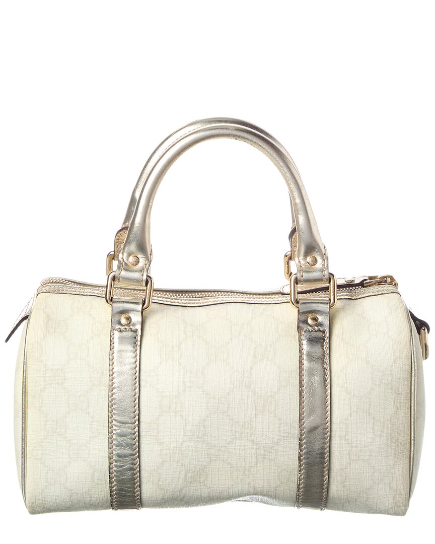 Gucci Silver Monogram Canvas Gg Tote (Authentic  )
