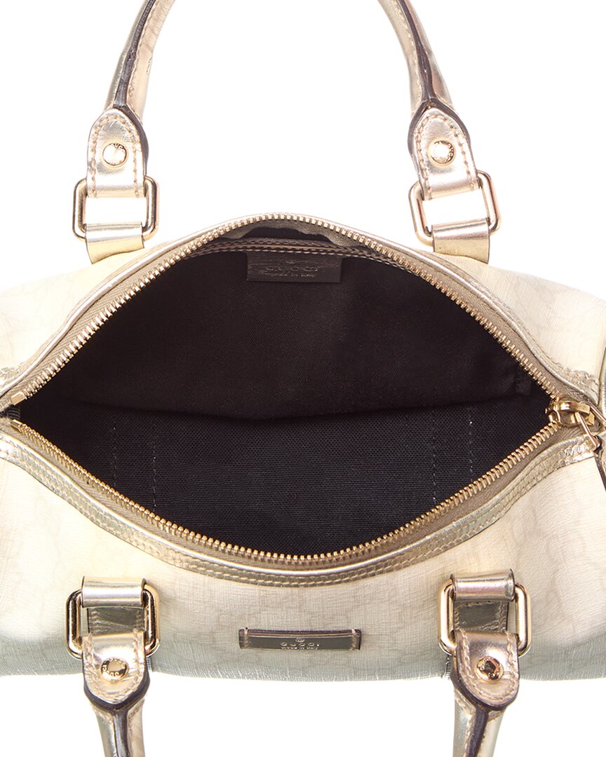 Gucci Silver Monogram Canvas Gg Tote (Authentic  )