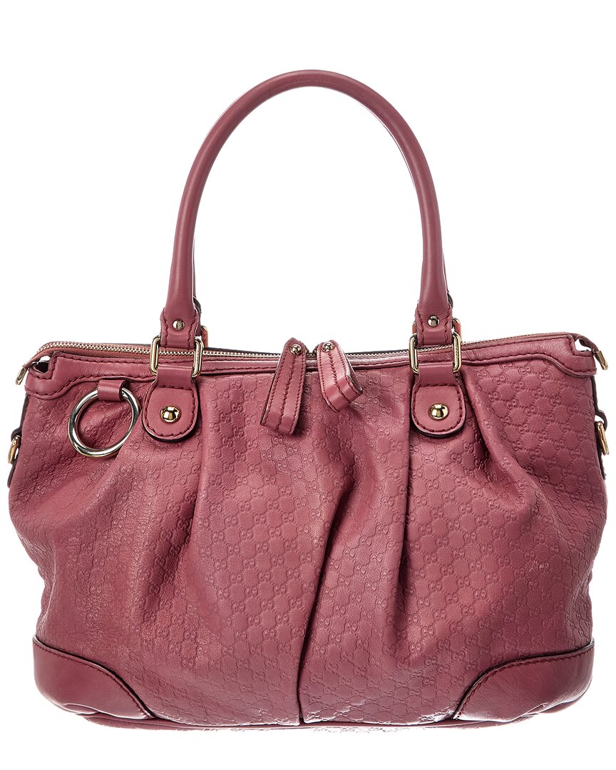 Gucci Pink Lambskin Leather Guccissima Gg Tote (   )