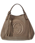Gucci Gray Lambskin Leather Soho Tote (   )