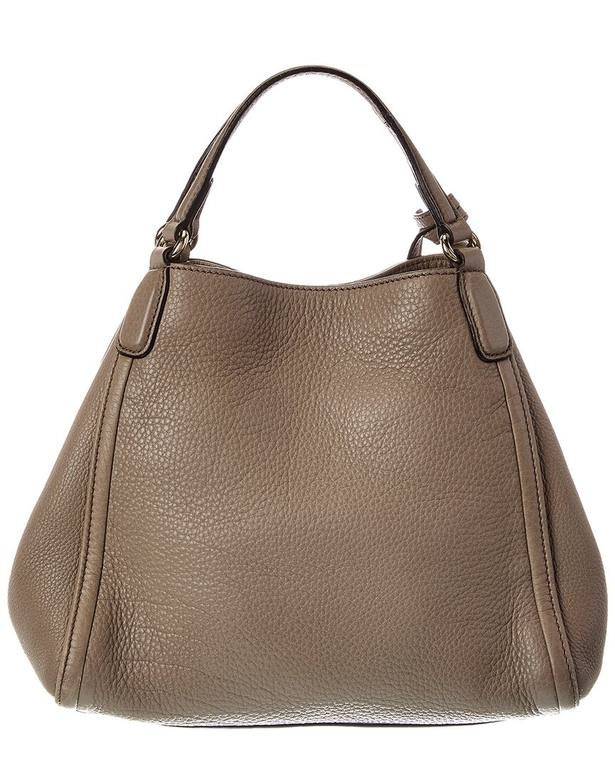 Gucci Gray Lambskin Leather Soho Tote (   )