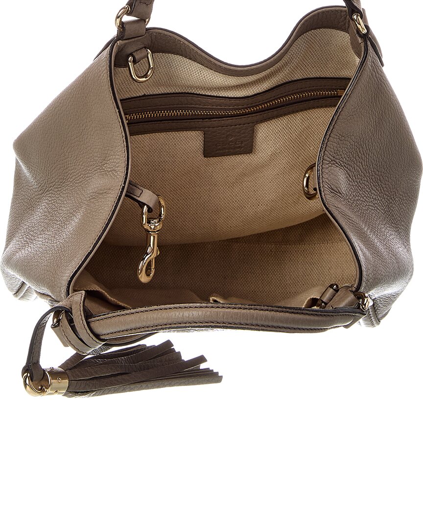 Gucci Gray Lambskin Leather Soho Tote (   )