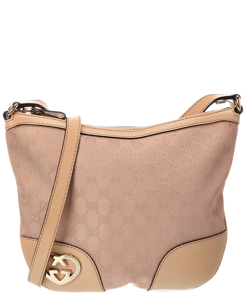 Gucci Beige Lambskin Leather Gg Tote (   )