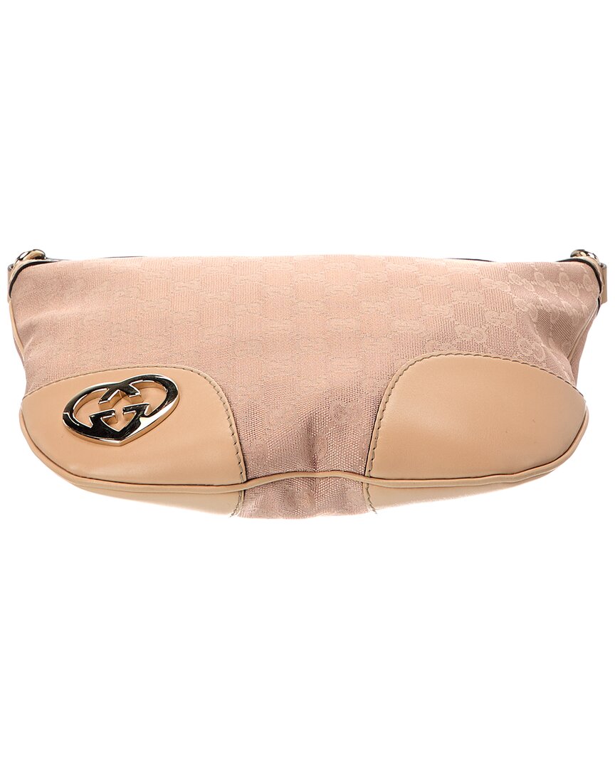 Gucci Beige Lambskin Leather Gg Tote (   )
