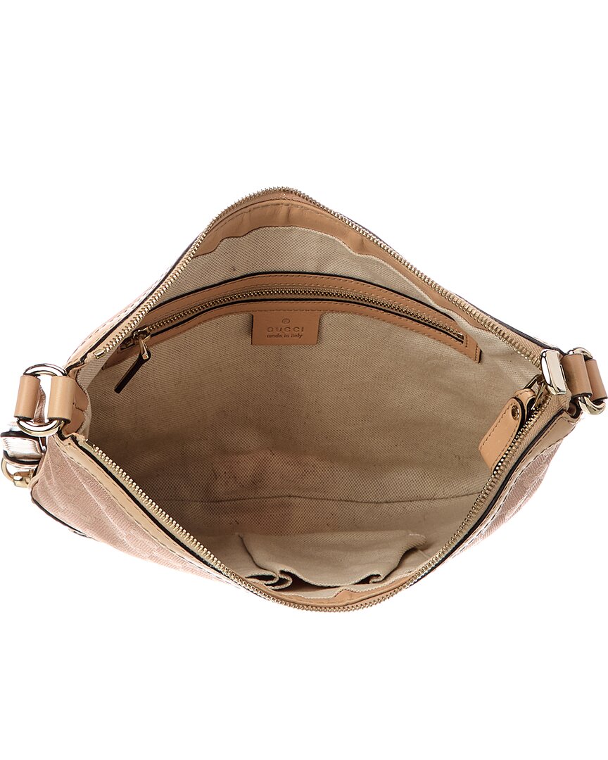 Gucci Beige Lambskin Leather Gg Tote (   )